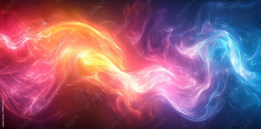 Fototapeta premium Abstract Swirling Energy with Blue, Pink, and Orange Hues