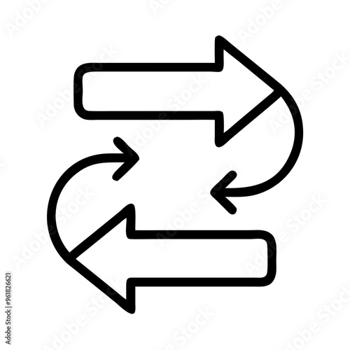 Double arrow icon for exchange or transfer, simple line art