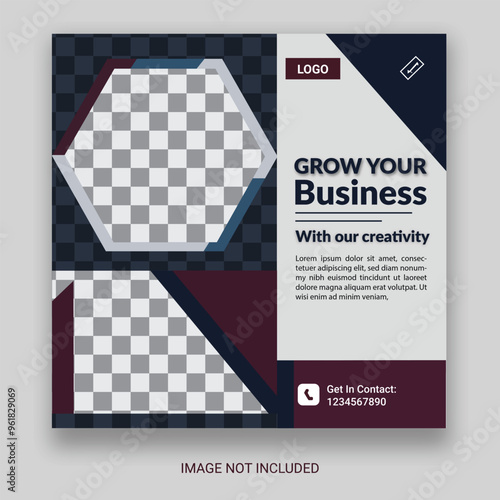 Creative Business Social Media Post Layout With White Background. With Free Mock-Up