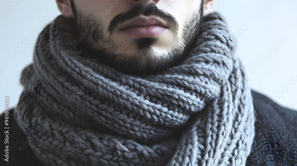 58. Soft, textured knitted wool scarf 58. Soft, textured knitted wool scarf