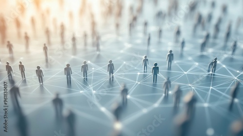 a network of connections of people or businesmen on a white background photo