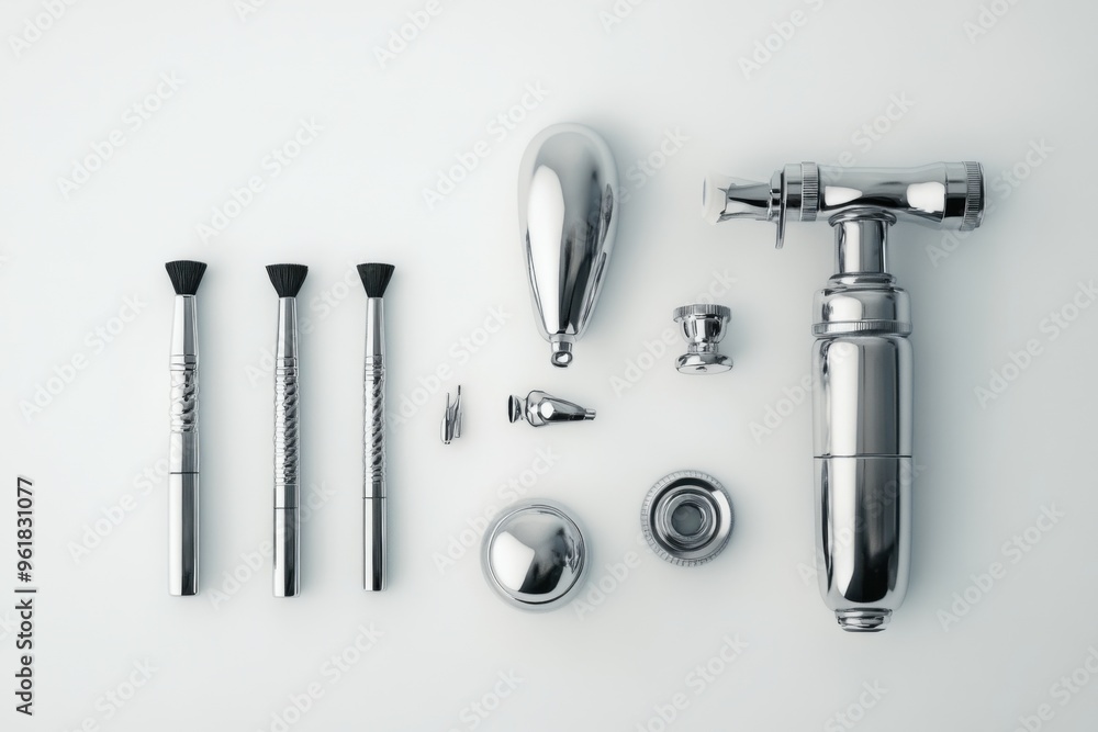 Airbrush Kit Presented on Clean White Background Airbrush Kit Presented on Clean White Background