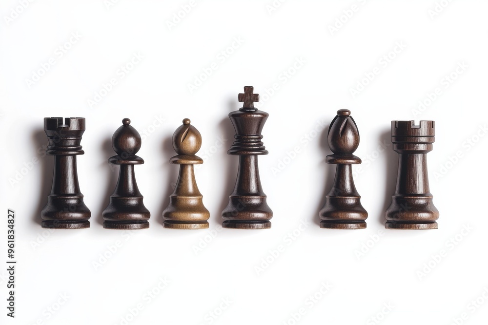 Chess Set Arranged on Clean White Backdrop Chess Set Arranged on Clean White Backdrop