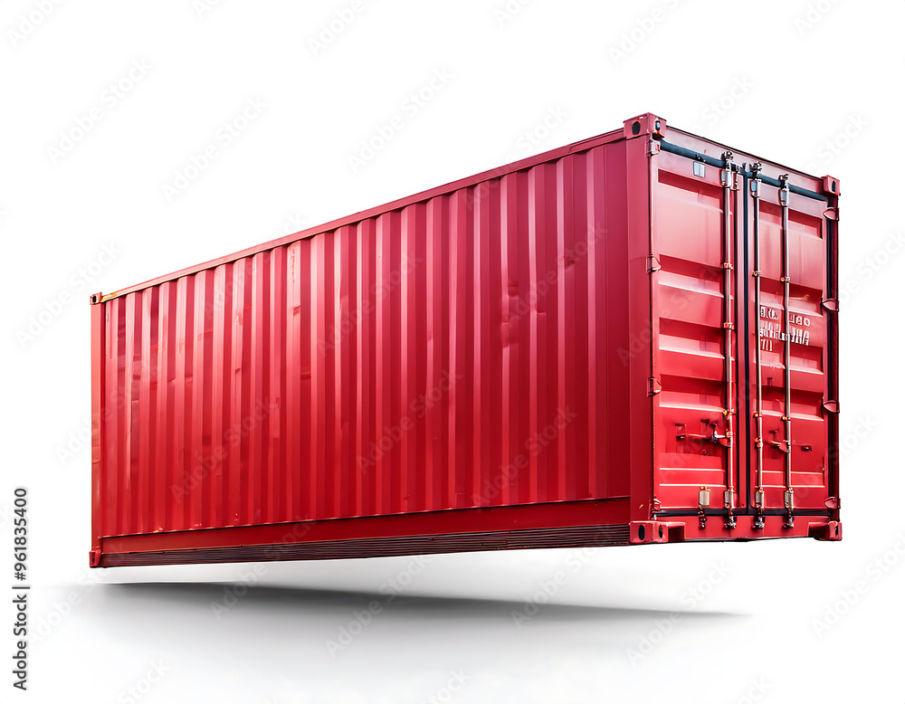 A red shipping container isolated on a white background. _1(127) A red shipping container isolated on a white background. _1(127)