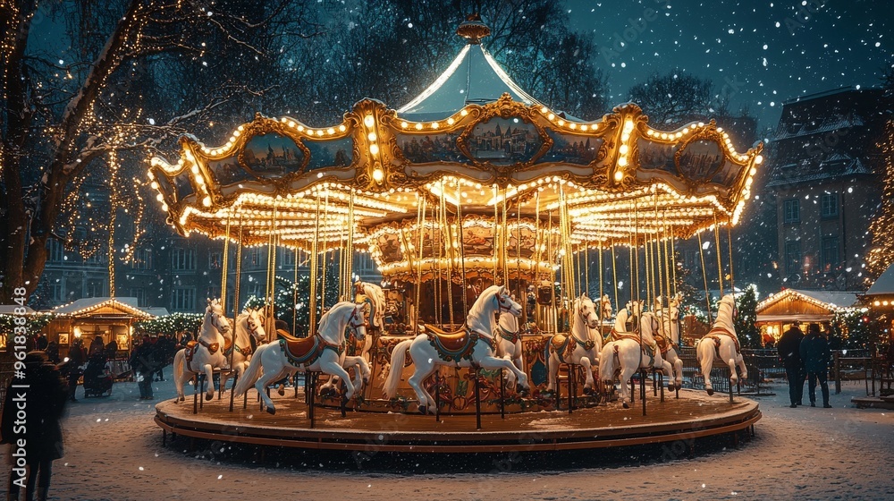 Carousel Christmas children's attraction joy children Carousel Christmas children's attraction joy children