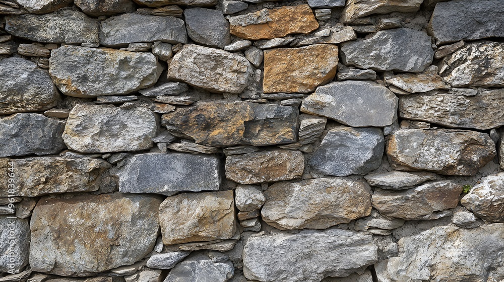 49. Rough, natural stone wall with varying textures 49. Rough, natural stone wall with varying textures