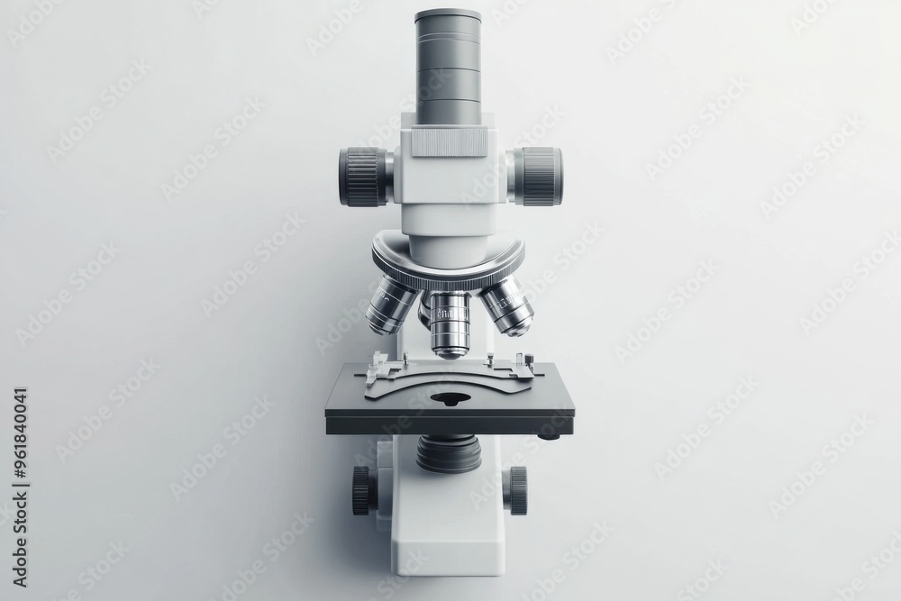 Professional Microscope on White Background Professional Microscope on White Background