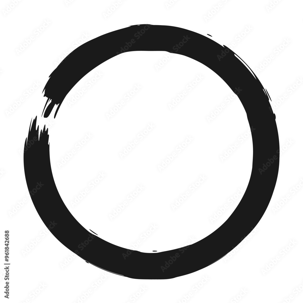 Circle black ink brush strokes on white background. Vector illustration Circle black ink brush strokes on white background. Vector illustration