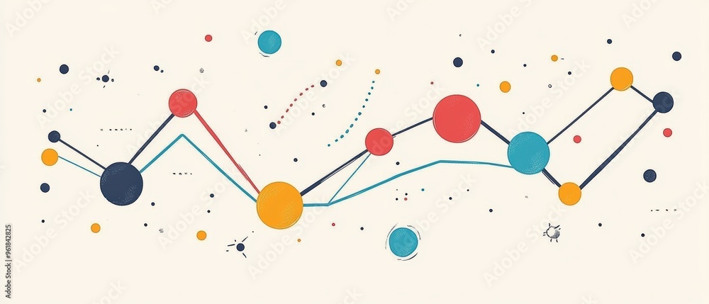 Minimalist Business Graph Illustration with Clean Doodle Design Featuring Line Graphs and Data Points Minimalist Business Graph Illustration with Clean Doodle Design Featuring Line Graphs and Data Points