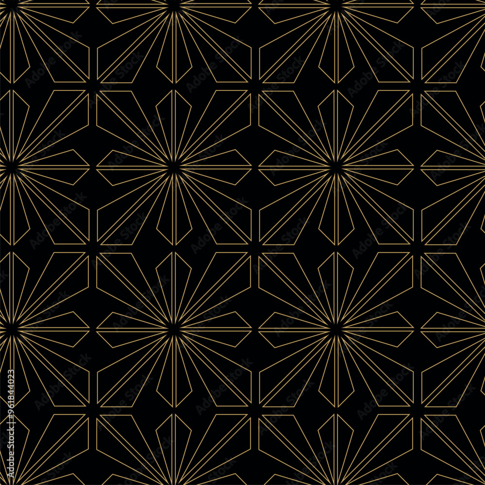 Abstract geometric pattern with crosses, stripes, lines. Seamless vector background. Black and gold ornament. Modern reticulated graphic design. Abstract geometric pattern with crosses, stripes, lines. Seamless vector background. Black and gold ornament. Modern reticulated graphic design.