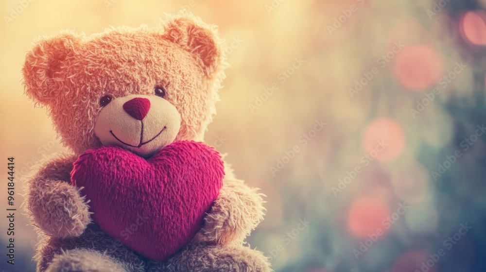 Valentine's Day Teddy Bear Holding a Heart Valentine's Day Teddy Bear Holding a Heart