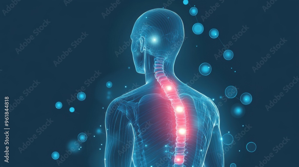 Simple Sketch of Person with Diagram of Pain Points Along the Back Simple Sketch of Person with Diagram of Pain Points Along the Back