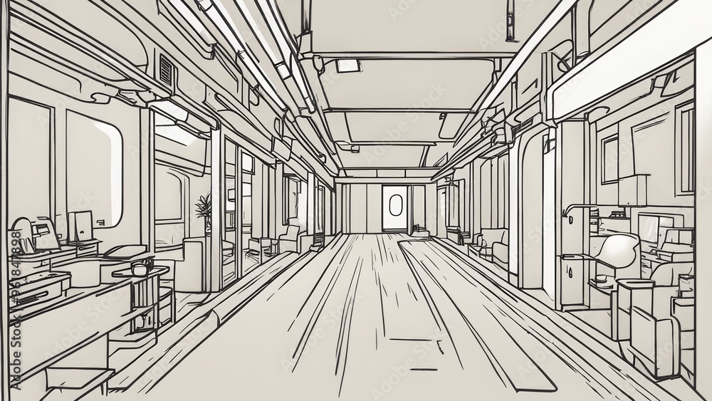 room, line style room, line style