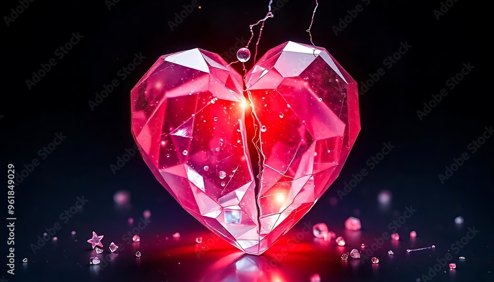 diamond heart on red diamond heart on red