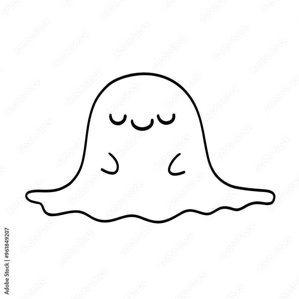 Halloween ghost line drawing, ghost doodle, Halloween coloring line. Halloween ghost line drawing, ghost doodle, Halloween coloring line.