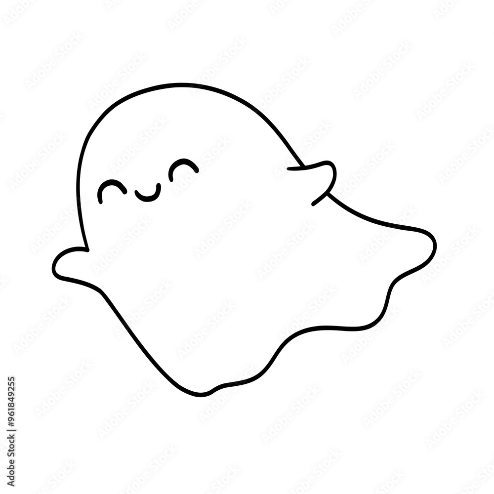 Halloween ghost line drawing, ghost doodle, Halloween coloring line. Halloween ghost line drawing, ghost doodle, Halloween coloring line.