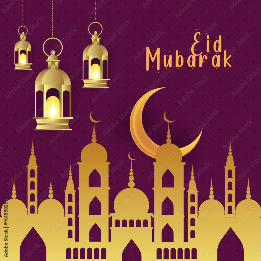 Eid Mubarak greeting card background design. Islamic Arabic background Eid Mubarak greeting card background design. Islamic Arabic background