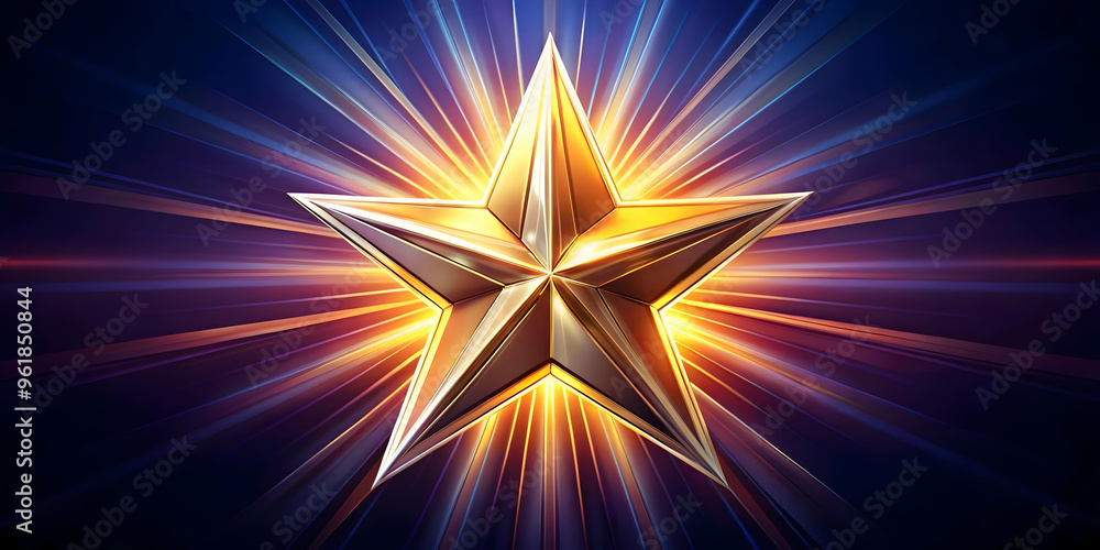 3D Abstract Glowing Star Icon on White Background - Vibrant Digital Art Celebrating Hari Pahlawan with Radiant Rays of Light and Copy Space 3D Abstract Glowing Star Icon on White Background - Vibrant Digital Art Celebrating Hari Pahlawan with Radiant Rays of Light and Copy Space