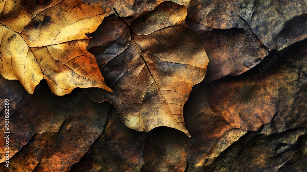 35. Crumpled autumn leaves with veins and textures 35. Crumpled autumn leaves with veins and textures