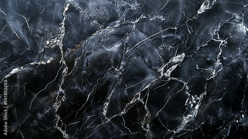 Obraz premium Abstract Black Marble Texture with White Veins