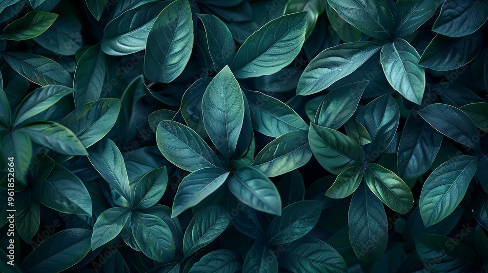 Lush Green Foliage with Deep Veins Lush Green Foliage with Deep Veins