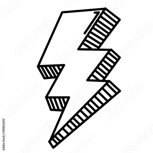 lightning strike Modern flat style illustration