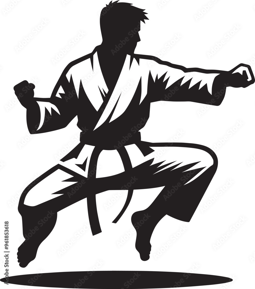 Karate silhouette vector illustration isolated on a white background