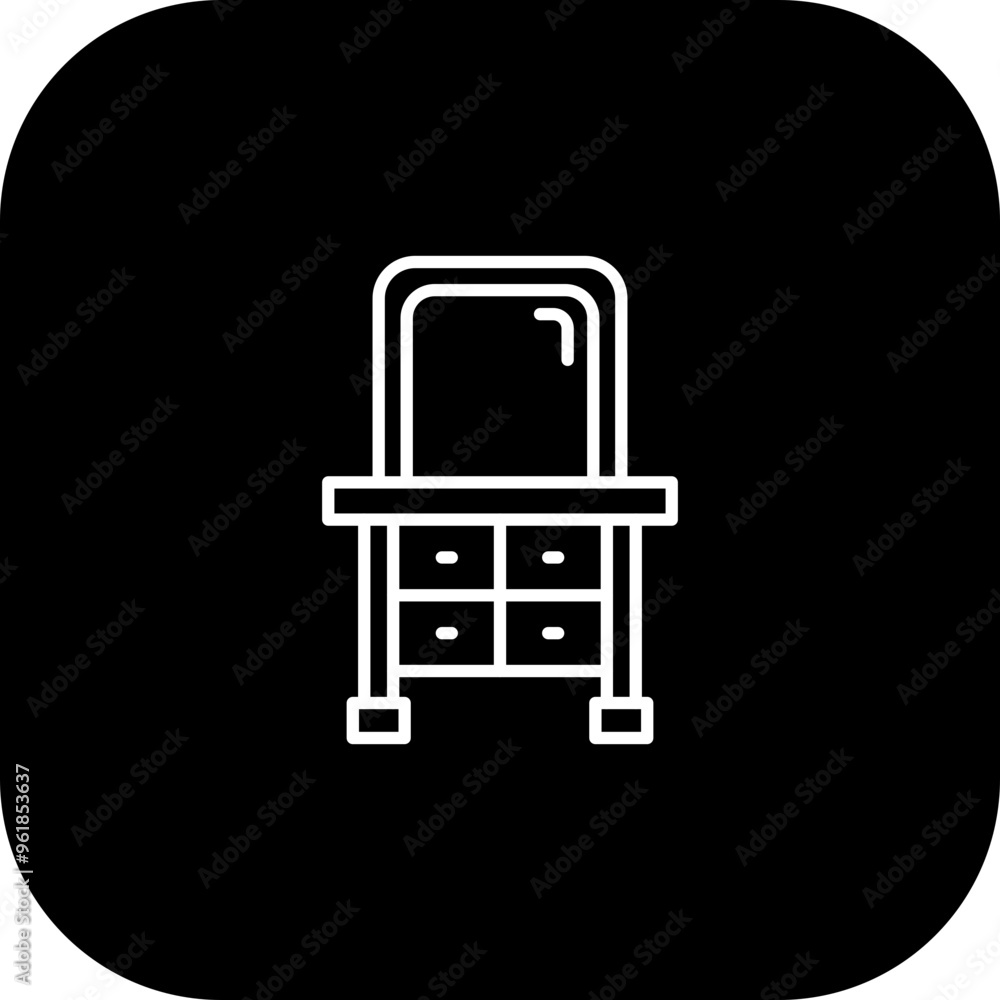Dressing Table Vector Icon Design Dressing Table Vector Icon Design