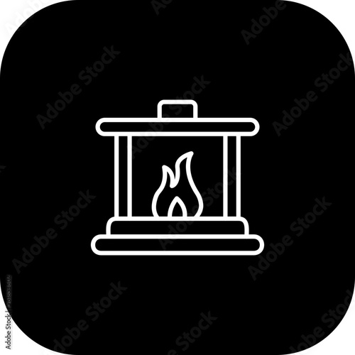 Fireplace Vector Icon Design