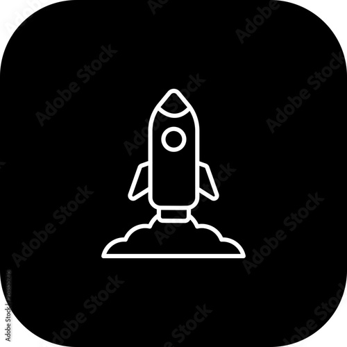 Rocket Launch Vector Icon Design