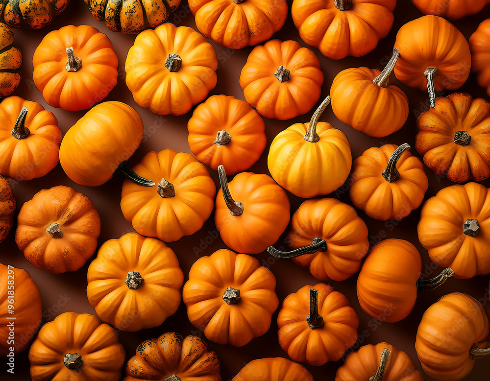 Multiple small pumpkins arranged in a pattern, symbolizing autumn harvest. _1(698) Multiple small pumpkins arranged in a pattern, symbolizing autumn harvest. _1(698)