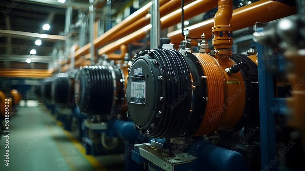Chilled Water System
An industrial cooling system with large chillers, pumps, and insulated pipes that distribute chilled water throughout the plant. The control panel is visible in the background. Chilled Water System
An industrial cooling system with large chillers, pumps, and insulated pipes that distribute chilled water throughout the plant. The control panel is visible in the background.