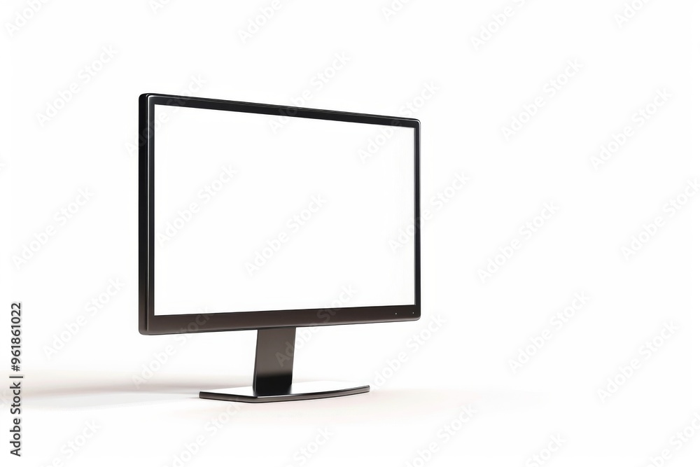 Blank computer monitor on a plain background in a bright room Blank computer monitor on a plain background in a bright room