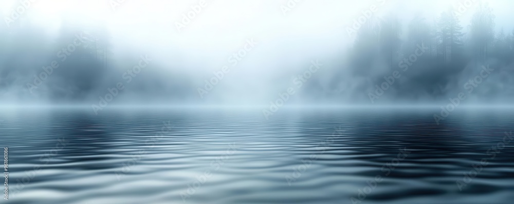 Fototapeta premium Blurred, foggy background with abstract ripple patterns emerging from the mist