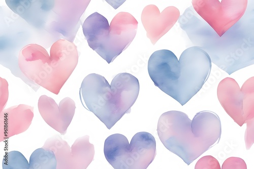 A pastel watercolor heart design with soft flowing brushstrokes in shades of pink lavender, AI Generated photo