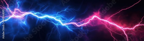 Wallpaper Mural Neon lightning bolts crisscrossing a dark background, electric energy and motion, Abstract background, High-energy, electrifying Torontodigital.ca