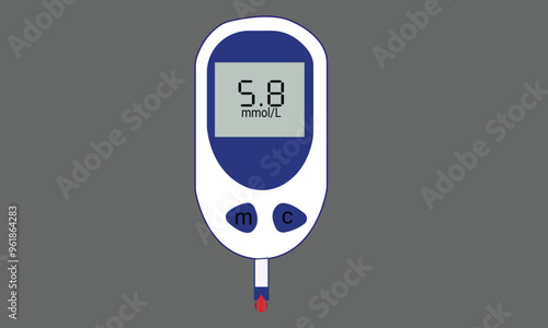 Set blood glucose meters and tonometers in cartoon style. Vector illustration. pressure measurement. Blood sugar test device. Glucometer isolated on a white background. 