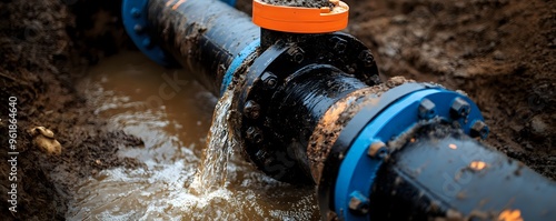 Water Leaking from Cracked Pipe in Ground