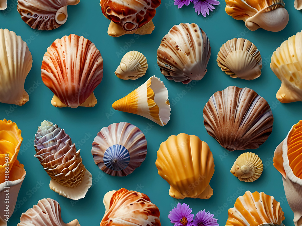 shells on the beach,Ai generated shells on the beach,Ai generated