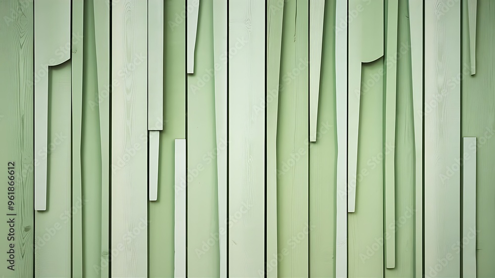 Obraz premium Light green wooden background with vertical planks