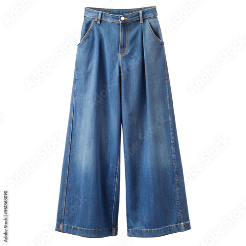 Isolated wide leg denim pants photo