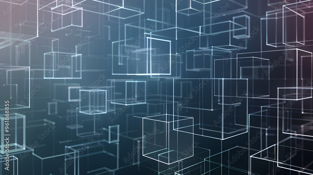 Fototapeta premium Colorful abstract composition made up of numerous cubes in 3D Generative AI