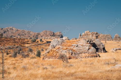 Obraz na płótnie Scenic rock formations in Isalo National Park, Madagascar w salonie