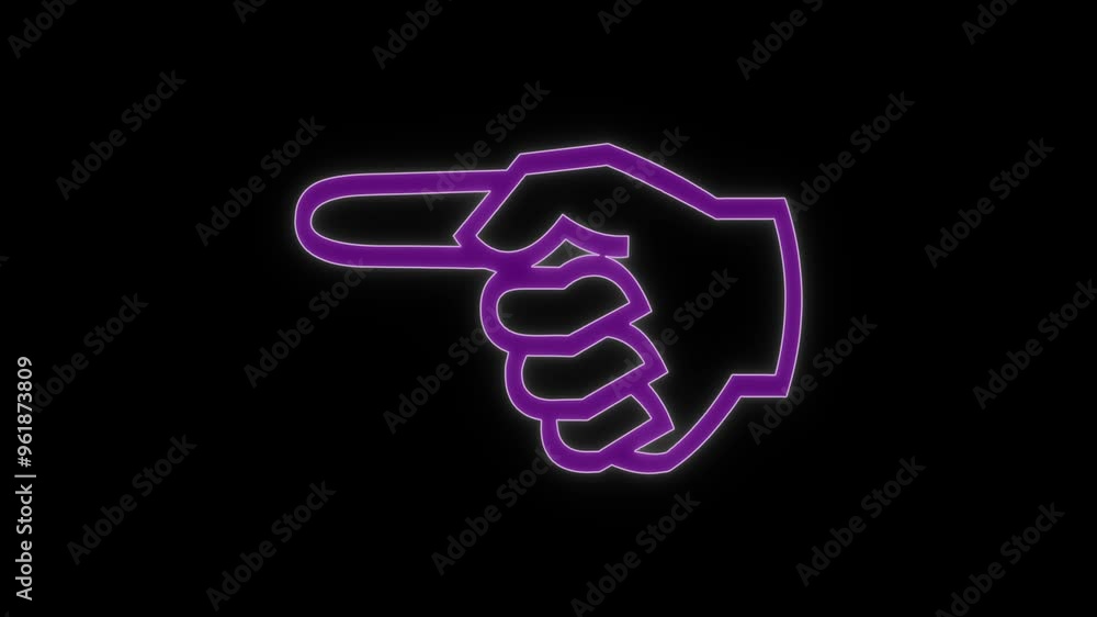 Abstract neon shine left directions icon animation on background. Abstract neon shine left directions icon animation on background.