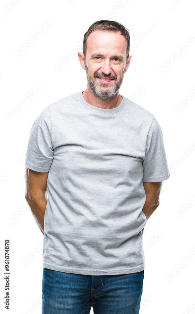 Middle age senior hoary man over isolated background with serious expression on face. Simple and natural looking at the camera. Middle age senior hoary man over isolated background with serious expression on face. Simple and natural looking at the camera.