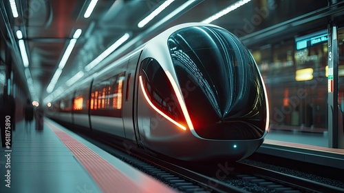 Wallpaper Mural A futuristic electric train icon, showcasing the next generation of rail transport. Torontodigital.ca