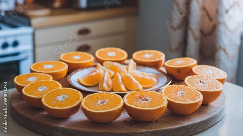 oranges on a plate