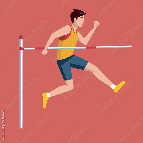 high jumping  olympic player vector illustration