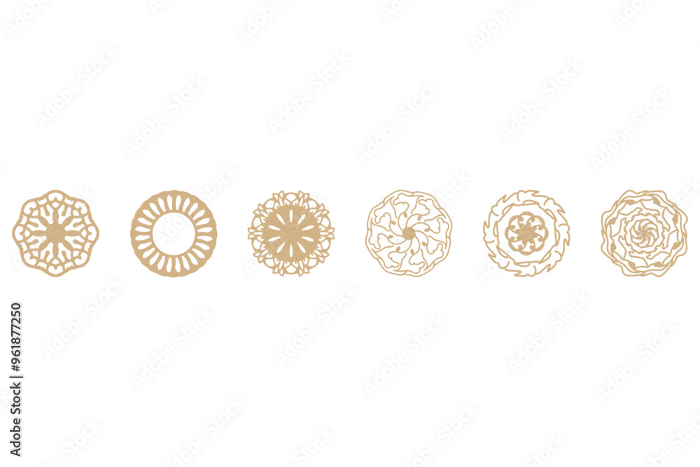 Ornament shape icon set. Decorative abstract design Ornament shape icon set. Decorative abstract design