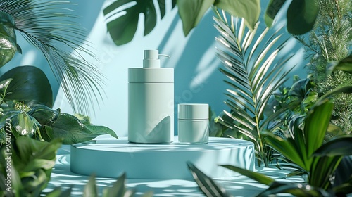 Luxury Skincare Products in Tropical Paradise